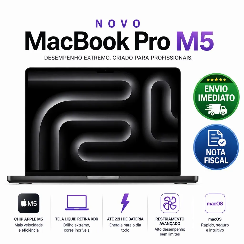 Apple MacBook Pro 14" M5 16GB RAM 512GB ou 1TB SSD (2026)